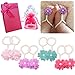 Elesa Miracle Baby Girl Pearl Chiffon Barefoot Flower Sandals Value Set of 4, in Gift Box (Set A)