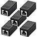 SIENOC RJ45 Ethernet Cable in-line Shielded RJ45 Coupler, Female to Female - Black (5 Packs of RJ45 Coupler)