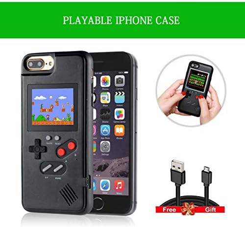 iPhone Case 8 Plus, Phone Case Shell for iPhone X XS 8 7 6 iPhone 7Plus 6Plus, Funny Playable Shockproof Protective iPhone Case Back Cover with Retro 3D 36 Small Classic Game (iPhone 6 7 8)