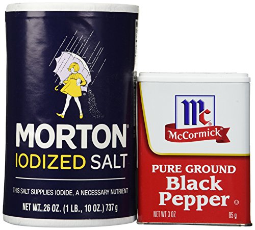 Morton Iodized Salt 26 oz. & McCormick Pure Ground Black Pepper 4 oz. Bundle
