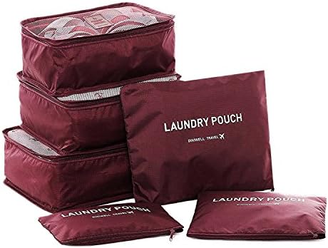 6 Set Packing Cubes,Travel Luggage Organizer-3 Travel Cubes + 3 Pouches