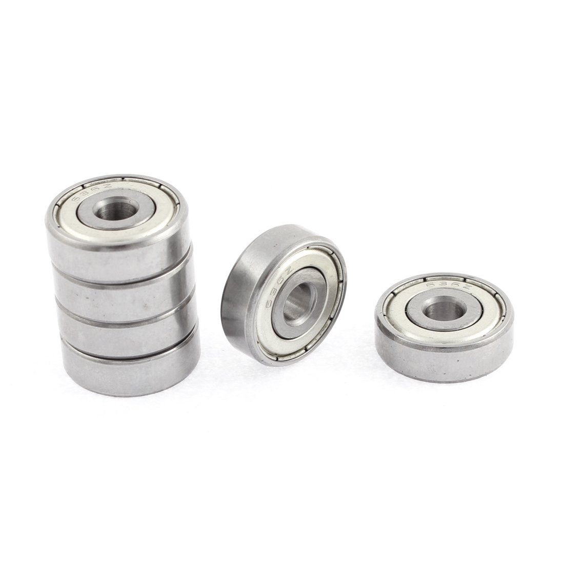 Sourcingmap Metal Double Shielded Deep Groove Ball Bearing 6mm x 22mm x 7mm 6Pcs