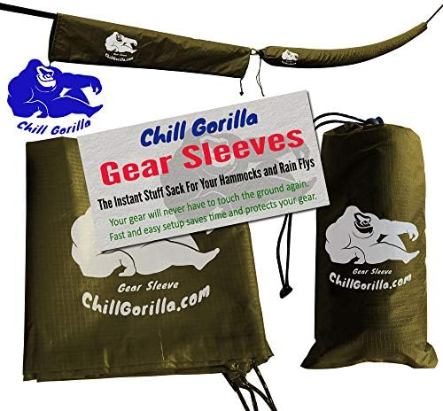 Chill Gorilla Snakeskin Sleeves. Instant Stuff Sack & Protective Cover for hammocks, rain flys, tarps. 173" Total. Packs/unpacks Gear in Seconds. ENO Camping & Backpacking Accessories