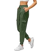 Women's Joggers with Pockets Drawstring, Lightweight Quick Dry Cargo Athletic Pants for Hiking Jogging