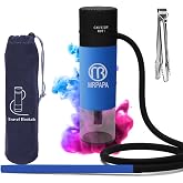 Portable Car Hookah, Hookah set with Everything, Hooka Pipe Single Shisha Kit, To Go Hookah Cup Mini Hookahs perfect for travel, Easy Assemble &amp; Storage Hookah Set with Portable Bag(Blue)