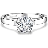 AGVANA 0.5-1 Carat Lab Grown Diamond 4 Prong Solitaire Ring in 14K White Gold Engagement Anniversary Wedding Ring for Women (D-E Color, VS Clarity)