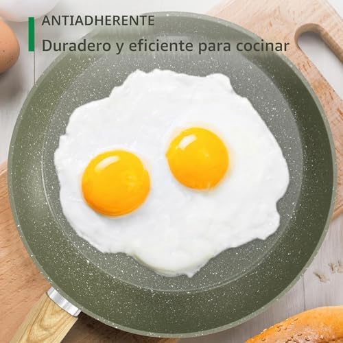 Juego de Sartenes y Ollas Antiadherentes 17 Piezas Verde