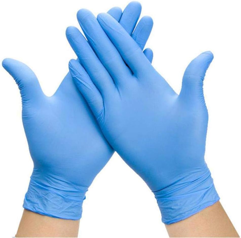 N/A 100pcs/lot Disposable Latex Medical Universal Cleaning Work Finger Protective Food Safety Health Anti-virus Gloves,Blue 25pcs,L