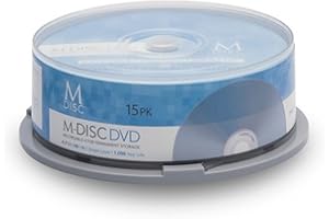 15 Pack Millenniata M-Disc DVD 4.7GB 4X HD 1000 Year Permanent Data Archival / Backup Blank Media Recordable Disc
