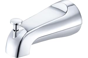 LOWCUS Tub Spout with Integrated Diverter for 1/2 inch Copper Tube - Metal Construction, Chrome