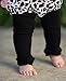 RuffleButts Infant / Toddler Girls Solid Knit Footless Ruffle Tights - Black - 6-12m