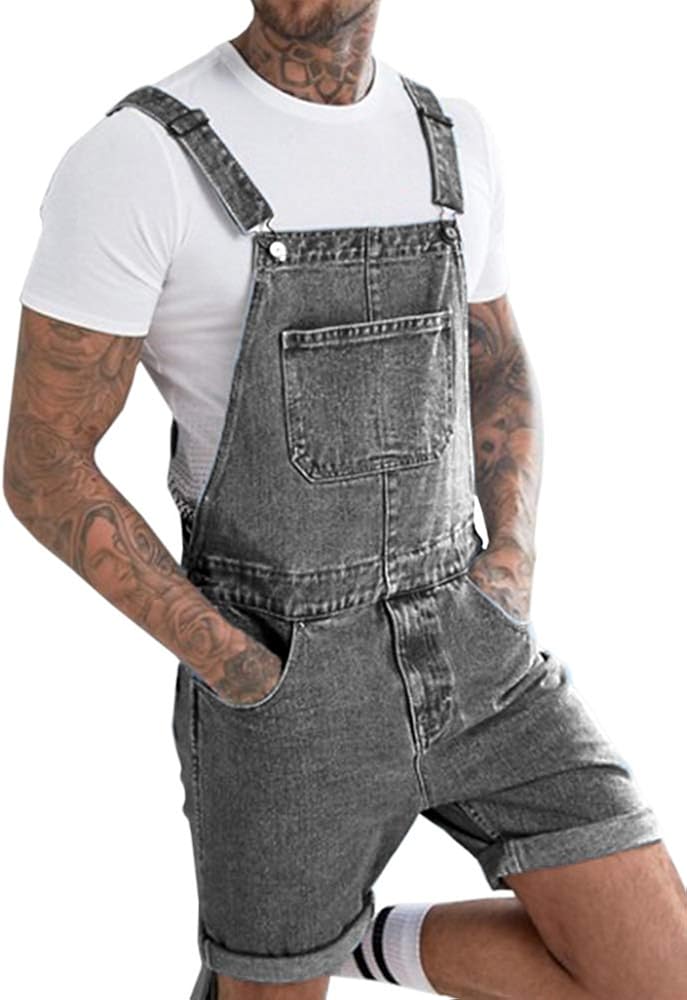 mens denim romper
