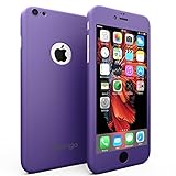 Mengo SlimFit 360 [Ultra-Thin] Case for iPhone 6/6S With Tempered Glass Screen Protector - Purple (Will Not Fit 6/6S Plus)