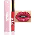 evpct 1Pcs Ruby Red Matte to Glitter Liquid Lipstick Lip Set Kit, Long Lasting Matte Diamond Glitter Lipstick Waterproof, Colorful Sparkly Glossy Metallic Shimmer Sparkle Lip Gloss for Women 03#