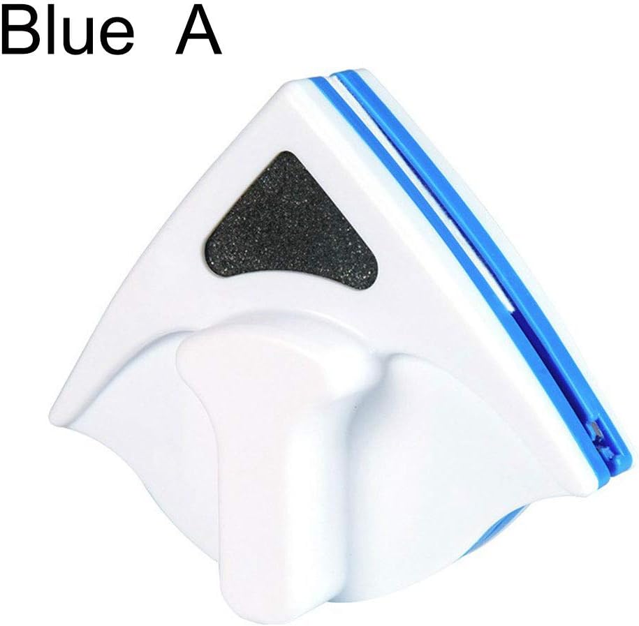 Ammzzoo111 Window Cleaning Squeegee Tool, Double Sided Magnetic Window Glass Cleaner Wiper Surface Brush Cleaning Tool Blue A