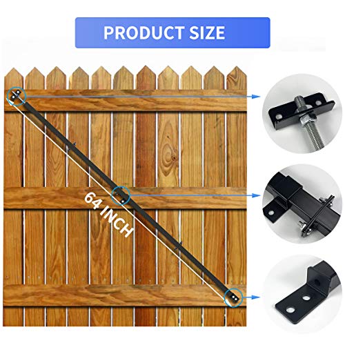 Gate Brace bracket 5'2"Telescopic Heavy Duty Steel Extends from 34" to