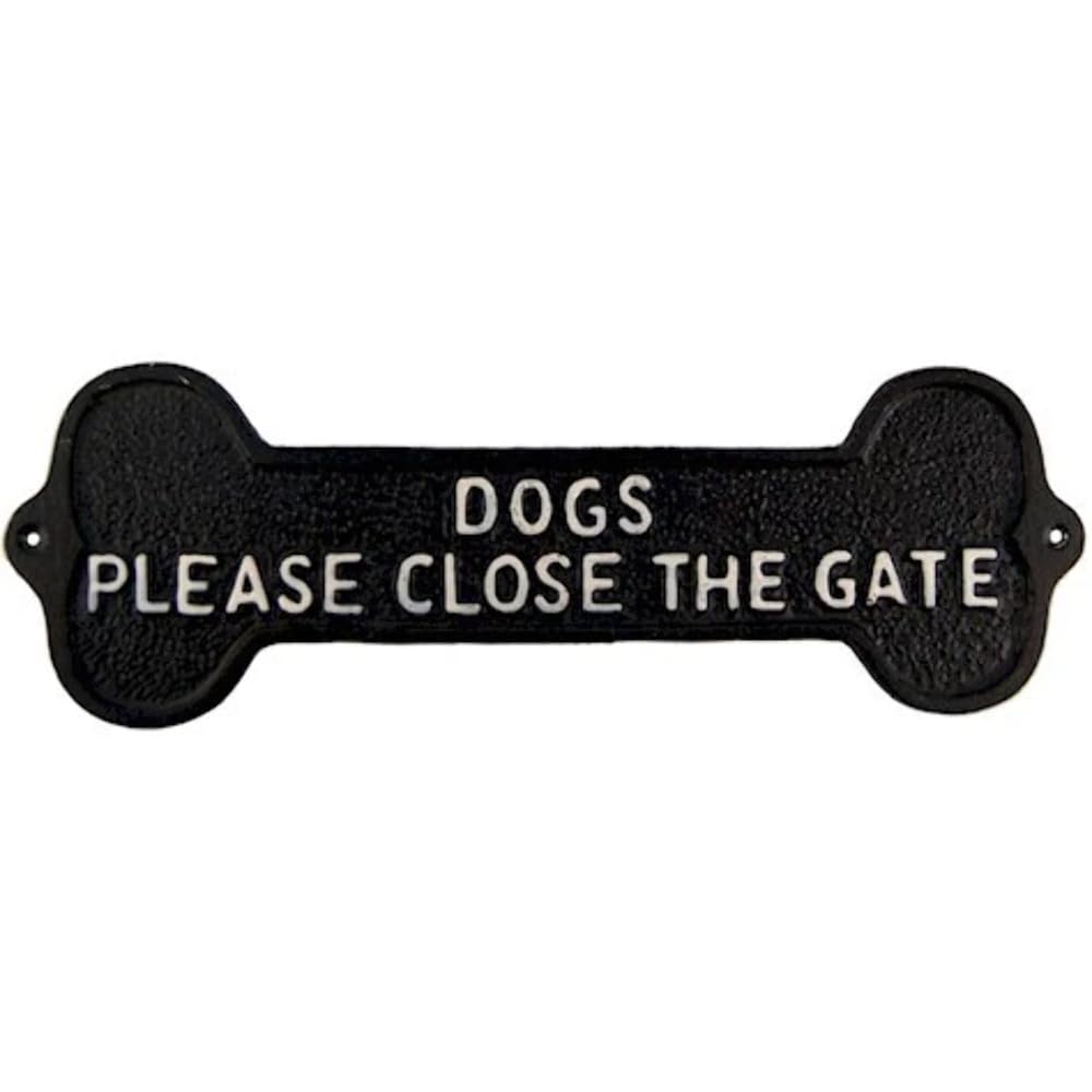 Ascalon Sign/Plaque ~ Metal/Cast Iron ~ DOGS, PLEASE CLOSE THE GATE