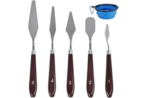 5 Pcs Palette Knife Set,Multifunctional Stainless Steel Spatula Palette Knives Painting Accessories Art Supplies,Used for Art