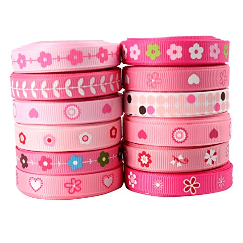 Boutique Printed Grosgrain Ribbon Holiday Gift Wrap(3/8