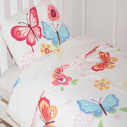Housse De Couette 1cm X 150cm Parure De Lit Enfant Taie Oreiller Pour Lit Junior Bas Age Bambin Bebe Rose Et Lilas Patchwork Cœurs Et Papillons Bloomsbury Mill Literie