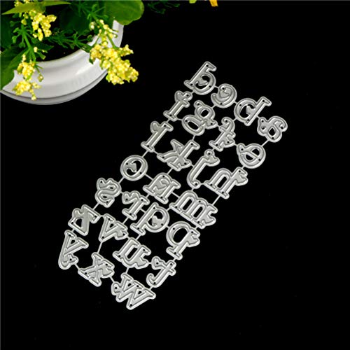 Ioffersuper Set of 3 Metal Alphabet Lowercase/Uppercase Letter with Number Cutting Dies Stencil Template for Card Making, Scrapbooking, Photo Album Embossing DIY Crafts - Thumbnail 4