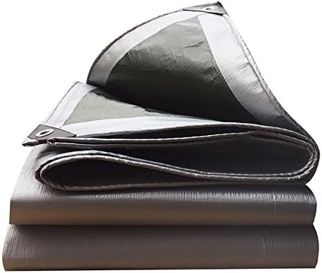 Ljdgr GRW- Waterproof Rain Cloth Outdoor Sun Protection Dust-proof Shade Car Plastic Shed Cloth Anti-oxidation, Silver + Green, 11 Size (Size : 4x5M) (Size : 6x10M)