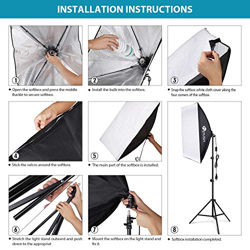 HPUSN Softbox Lighting KitVideo SoftboxProfessional Studio
