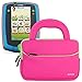 Evecase Kids Learning Tablet Case for Leapfrog LeapPad Glo/LeapPad 3, Ultra Portable Travel Carrying Neoprene Sleeve Case Bag with Handle & Accessory Pocket - Hot Pink