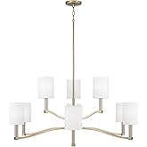 Capital Lighting 457091MA-715 Ingrid Traditional White Fabric Shade Chandelier, 9-Light 540 Total Watts, 18" H x 40" W, Matte