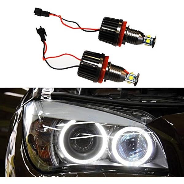 2x20W High Power BMW Angel Eyes E90 LCI 3 Series LED Light Ring Bulbs White Halo Car & Truck