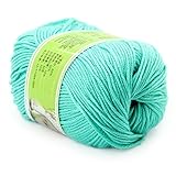 joylve Knitting Yarn Skein Baby Super Smooth Worsted Soft Natural Silk Wool Fiber Bright Green
