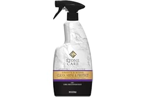 Stone Care International Granite Clean, Shine & Protect - Cleans Polishes & Protects Stone, Granite, Quartz, Marble, Limestone and Travertine Slate Surfaces, White, 24 Fl oz