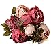 KINGSO Artificial Peony Silk Flowers Bouquet Home Wedding Decoration Christmas Fall Thanksgiving Harvest Autumn Party Craft Accessory Decorations