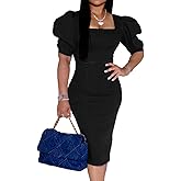 SeNight Women Denim Dresses Elegant Sexy Short Sleeve Jean Party Dress