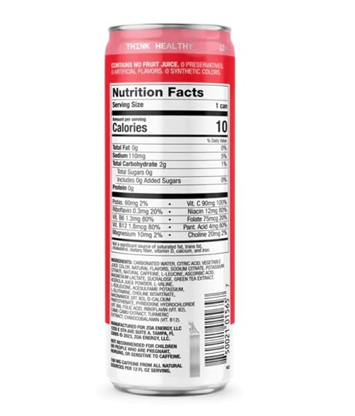 ZOA STRAWBERRY WATERMELON ZERO SUGAR 12OZ CAN