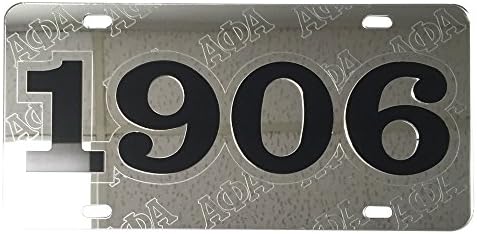 Alpha Phi Alpha License Plate Car Tag - Foudning Year, Silver (#6205)