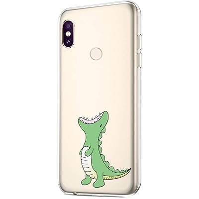 Case for Xiaomi Redmi Note 6 Pro,Clear Art Panited Design Soft &amp; Flexible TPU Ultra-Thin Transparent Flexible Soft Rubber Gel TPU Protective Case Cover for Xiaomi Redmi Note 6 Pro Case,Green Dinosaur
