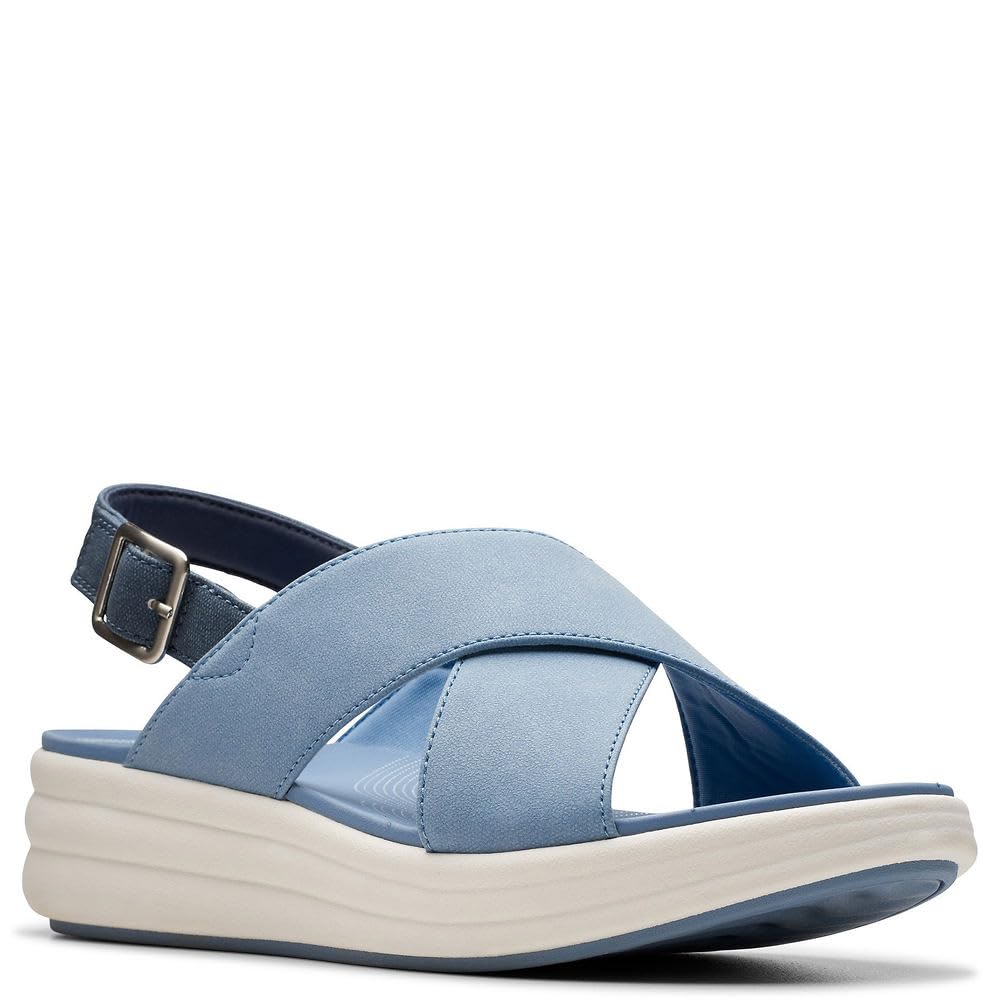 Clarks Women’s Casual Wedge Sandal, Denim, 7