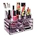 Ikee Design Purple Jewelry & Cosmetic Storage Display Boxes Two Pieces Set, Purple Cosmetic Jewelry Organizer Makeup Holder, Purple Cosmetic Holder Stand