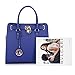 MMK collection Women Fashion Pad-lock Satchel handbags with wallet（2553）~Designer Purse for Women ~Multi Pocket ~ Beautiful Designer Handbag Set