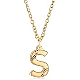 Semoya Softball Initial Necklace for Women Girls, 14K Gold Plated A-Z Letter Pendant Necklace Softball Baseball Mom Themed Jewelry Gifts