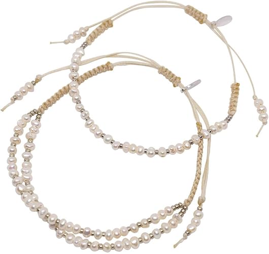 Amazon アンクレット ペア カップル シルバー 2点セット ホワイト 日本製 つけっぱなし 淡水パール アンクレット 通販