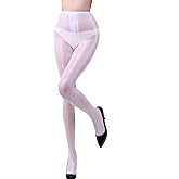 E-Laurels Women's High Waist Control Top Tights Sheer Shiny Pantyhose Silky Stockings