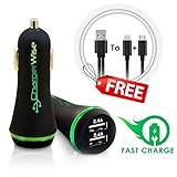 Car Charger with a FREE 2 in 1 Charging Cable- ChargerWise - Dual USB Port Universal Charger 3.1A With a FREE Double Outport Charging Cable Compatible with iPhone, Samsung, HTC, MP3 Players And More - Keep All Your Apple And Android Devices Fully Charged, Wherever You Go!