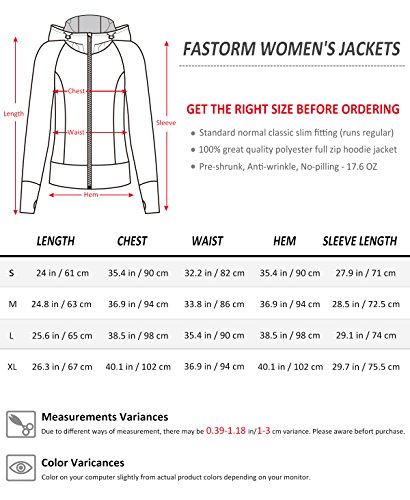 Fastorm Workout Jacket for Women Full Zip with Thumbholes Athletic Running Sweatshirts Pink M