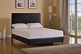 Home Life Black Leather Platform Bed with Slats Queen - Complete Bed 5 Year Warranty Included