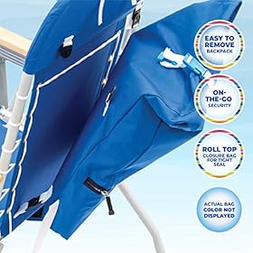 Rio Brands Beach Lace-Up Suspension Folding Beach Chair with Removable Storage Pack 51ZraS3oBcL