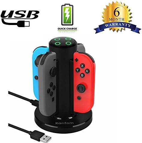 Joy-con Controller charge for Nintendo Switch,4 in 1 charging dock with LED indication and USB power