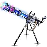 ArtCreativity Light Up Rotary Machine Toy Gun with Tripod Stand Rotating Barrel, LED and Sound Effects - 23 Inch Pretend Play Military Rifle - Batteries Included - Great Gift for Boys and Girls