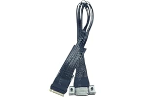 JMT M.2 NVMe M Key to Oculink 4i / SFF8611 Extension Cable PCIe4.0 X4 Gen3 4 Compatible with T10 / SAS-4 SFF-8612 (10cm)